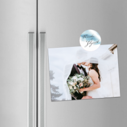 Svadobná magnetka s menami novomanželov - Aquarelle 