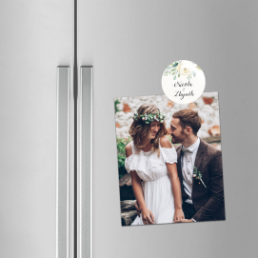 Svatební magnetka se jmény novomanželů - Floral
