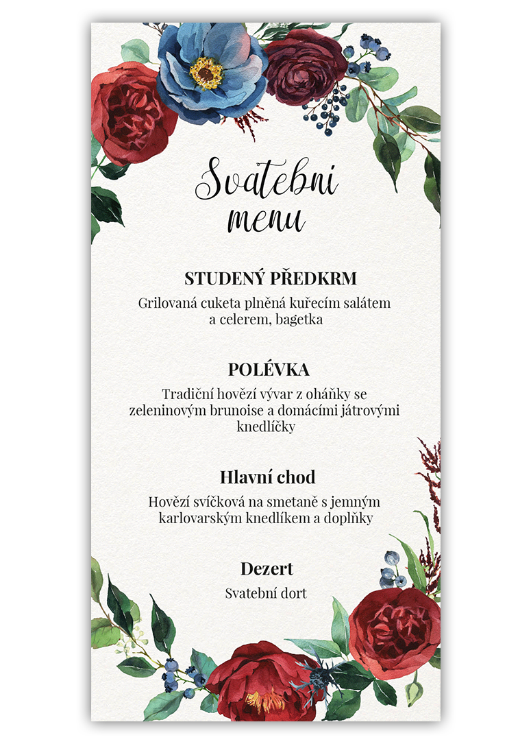 Chutné svadobné menu. - Burgundy