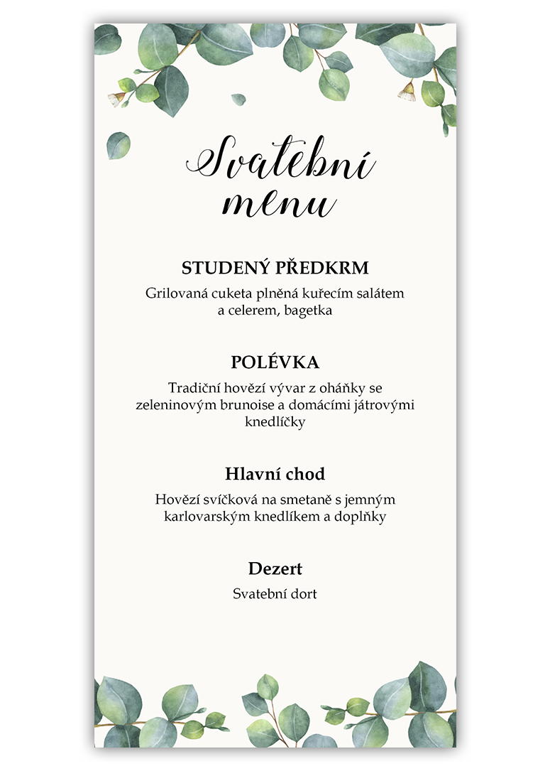 Chutné svatební menu. - Eukalyptus