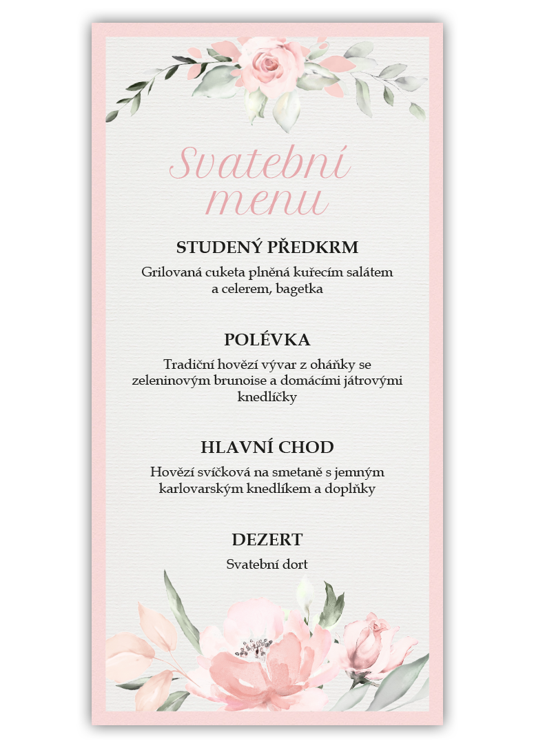 Svatební menu - Rose