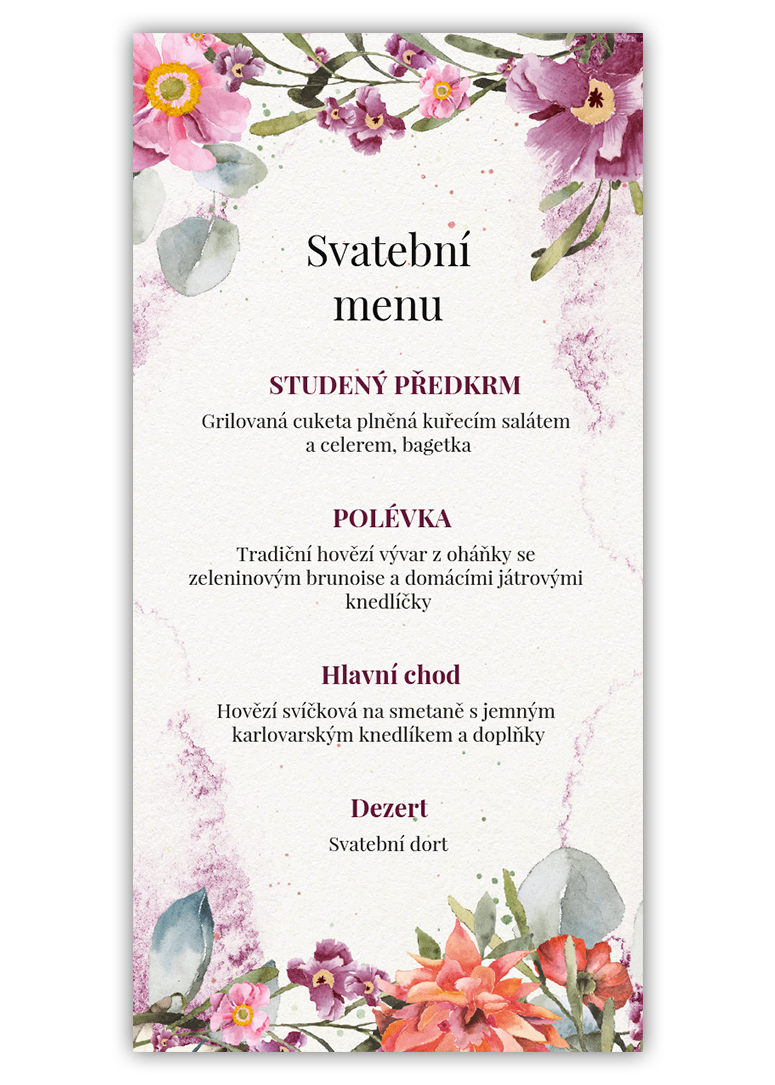 Svatební menu - Rosey