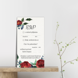 Odpovědní kartičkou (RSVP) potvrďte účast na svatbě. - Burgundy