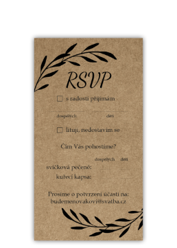 Zodpovednou kartičkou (RSVP) potvrďte účasť na svadbe. - Craft