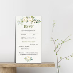 Odpovědní kartičkou (RSVP) potvrďte účast na svatbě. - Floral