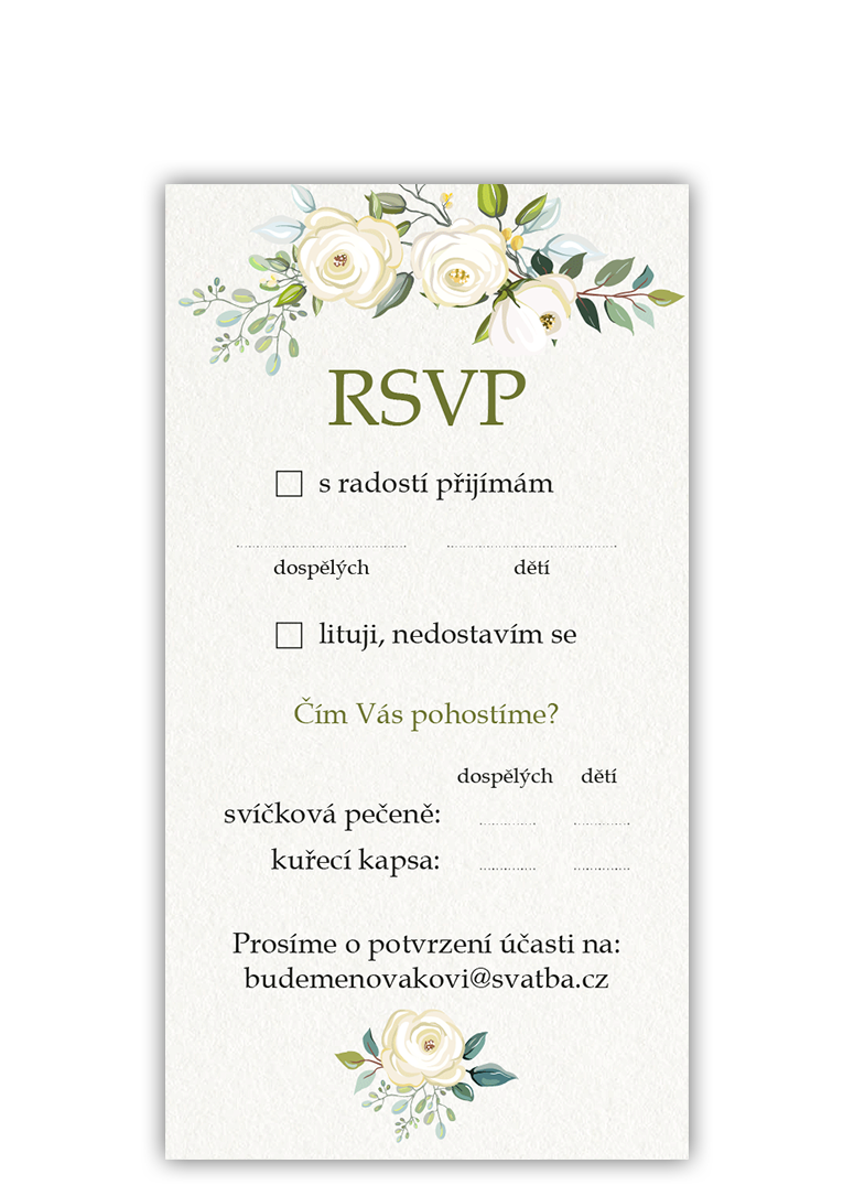 RSVP - odpovědní kartička - Floral