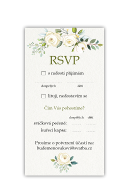 Odpovědní kartičkou (RSVP) potvrďte účast na svatbě. - Floral