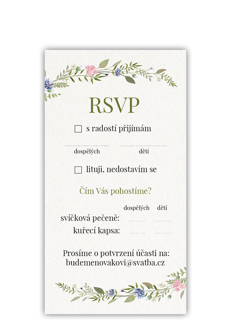 Zodpovednou kartičkou (RSVP) potvrďte účasť na svadbe. - Herbal