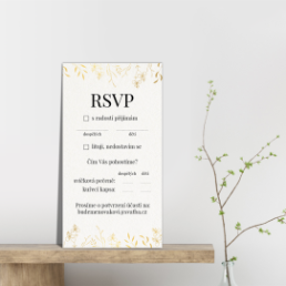 Odpovědní kartičkou (RSVP) potvrďte účast na svatbě. - Leaves