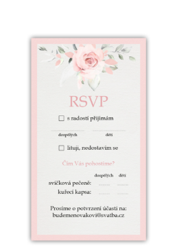 Odpovědní kartičkou (RSVP) potvrďte účast na svatbě. - Rose
