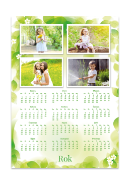 Roční fotokalendář jako plakát - Listí