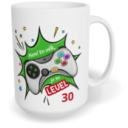 Hrnek klasický velký s vlastním potiskem - Není to věk, je to level