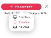 Nahrání fotek v editoru