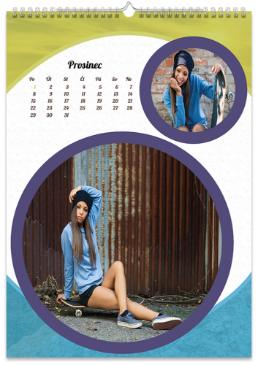 Fotokalendář nástěnný měsíční na výšku z vlastních fotek - Circle