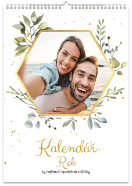 Fotokalendář nástěnný měsíční na výšku z vlastních fotek - Hexagon