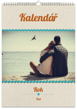 Fotokalendář nástěnný měsíční na výšku z vlastních fotek - Retro