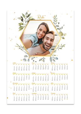 Roční fotokalendář jako plakát - Hexagon